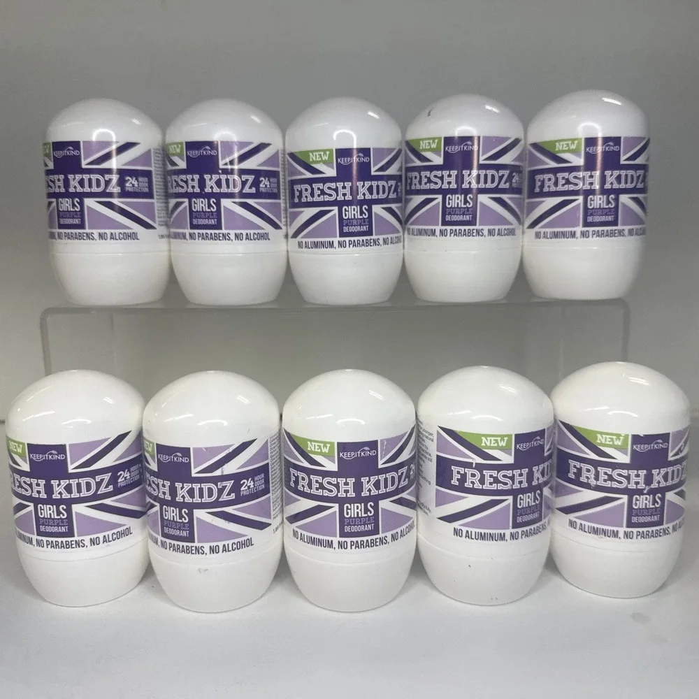 10 Pack Keep It Kind Fresh Kidz Girls Natural Deodorant 1.86 Fl Oz Purple